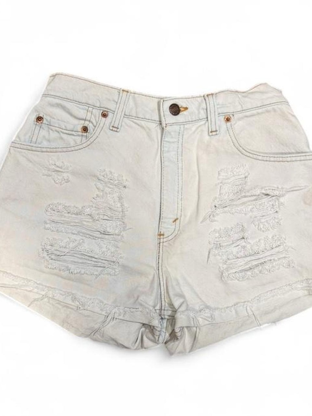 Vintage 80s Levi's Light Washed Distressed Loose High Rise Booty Shorts